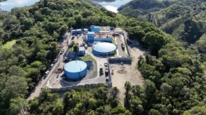 Vista aérea del nuevo acueducto múltiple de Monción y Sabaneta, el cual será inaugurado en las próximas semanas.