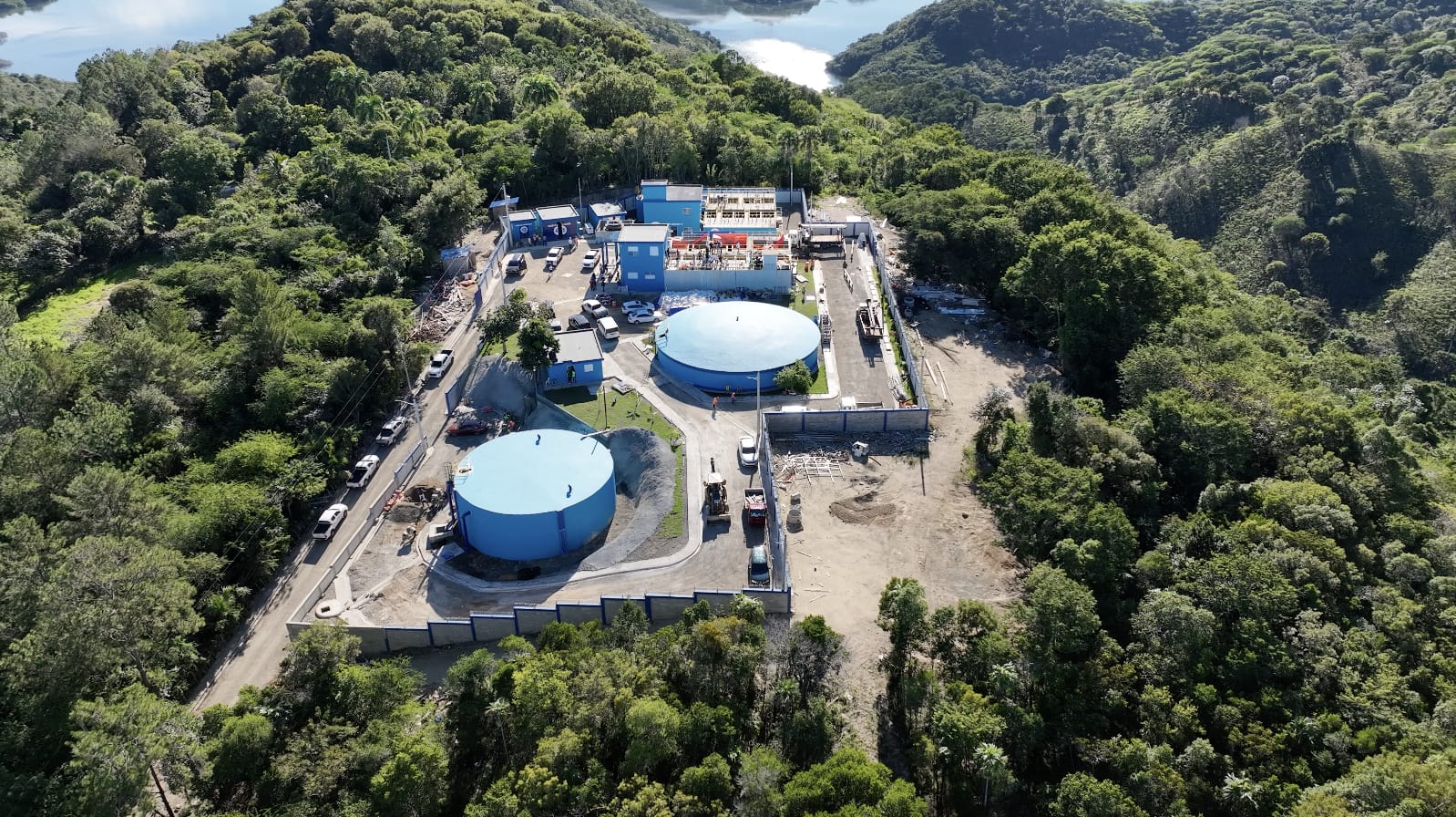 Vista aérea del nuevo acueducto múltiple de Monción y Sabaneta, el cual será inaugurado en las próximas semanas.